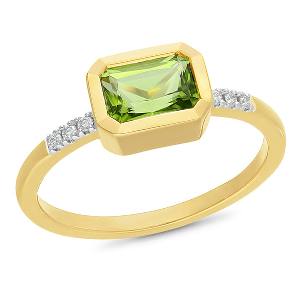 Peridot and Diamond Ring