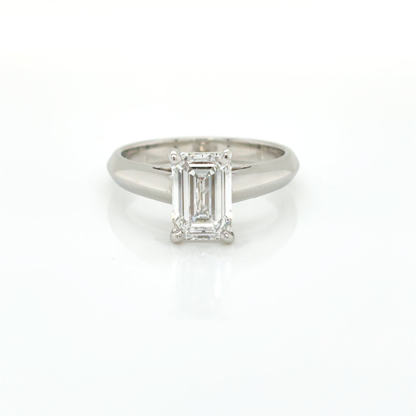 Emerald Cut 2.11ct Lab Diamond Claw Set Solitaire Engagement Ring