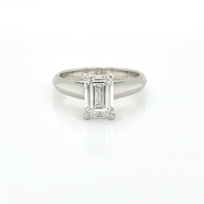 Emerald Cut 2.11ct Lab Diamond Claw Set Solitaire Engagement Ring