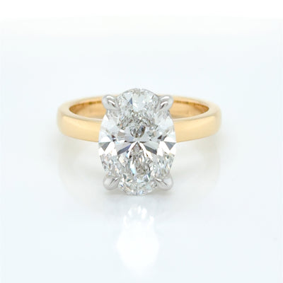 Oval Cut 4.00ct Lab Diamond Claw Set Solitaire Engagement Ring