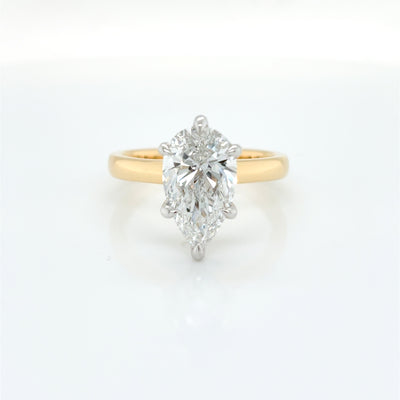 Pear Cut 3.00ct Lab Diamond Claw Set Solitaire Engagement Ring