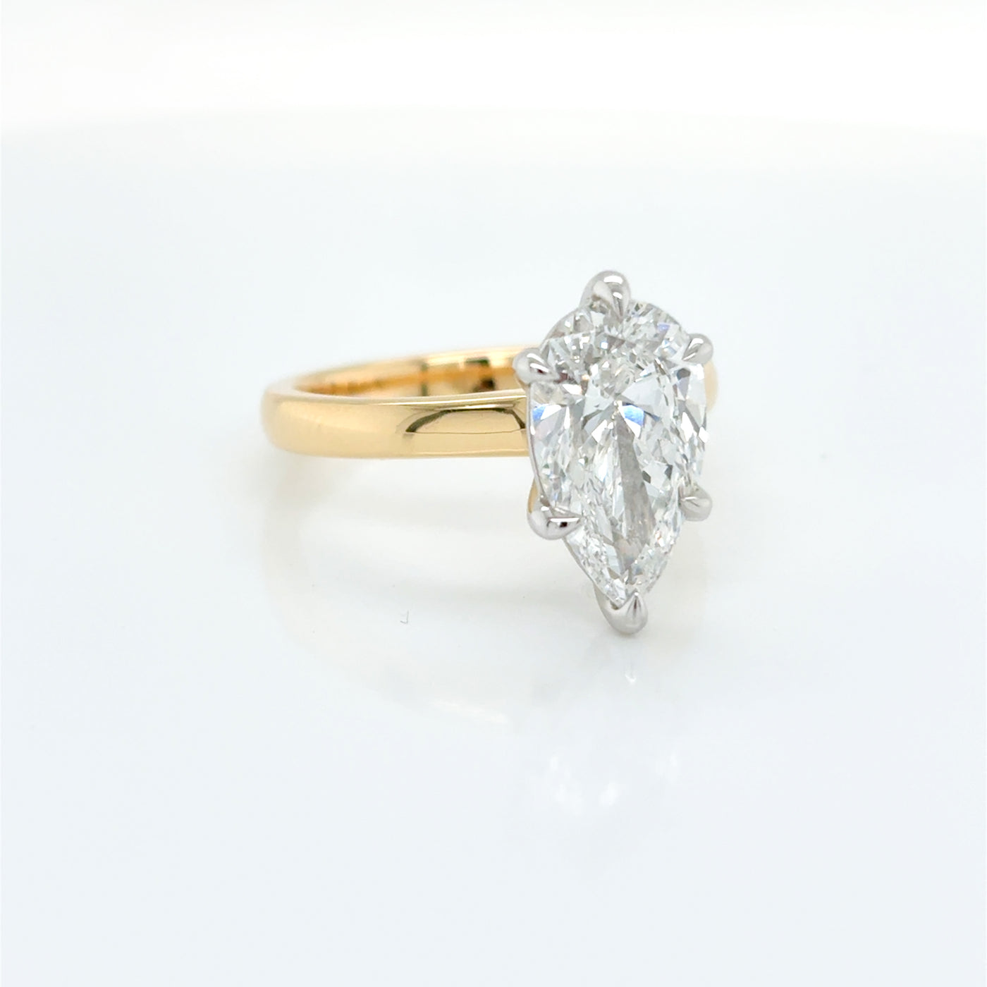 Pear Cut 3.00ct Lab Diamond Claw Set Solitaire Engagement Ring