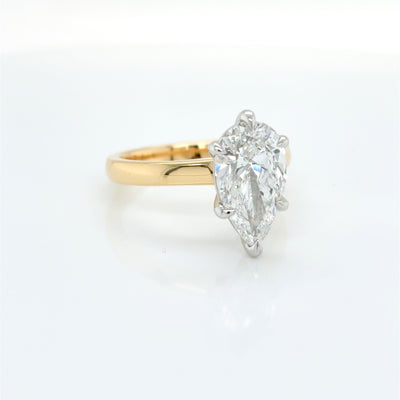 Pear Cut 3.00ct Lab Diamond Claw Set Solitaire Engagement Ring