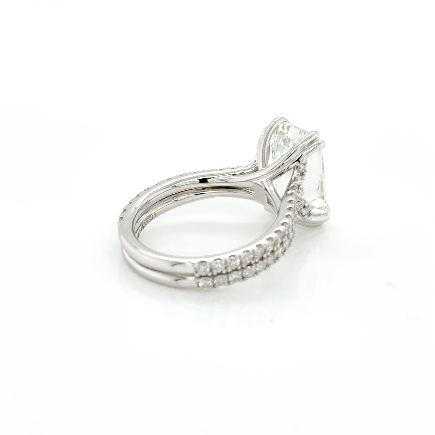 Emerald Cut 5.15ct Lab Diamond Double Claw Set Solitaire Engagement Ring