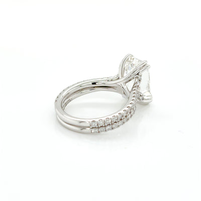 Emerald Cut 5.15ct Lab Diamond Double Claw Set Solitaire Engagement Ring