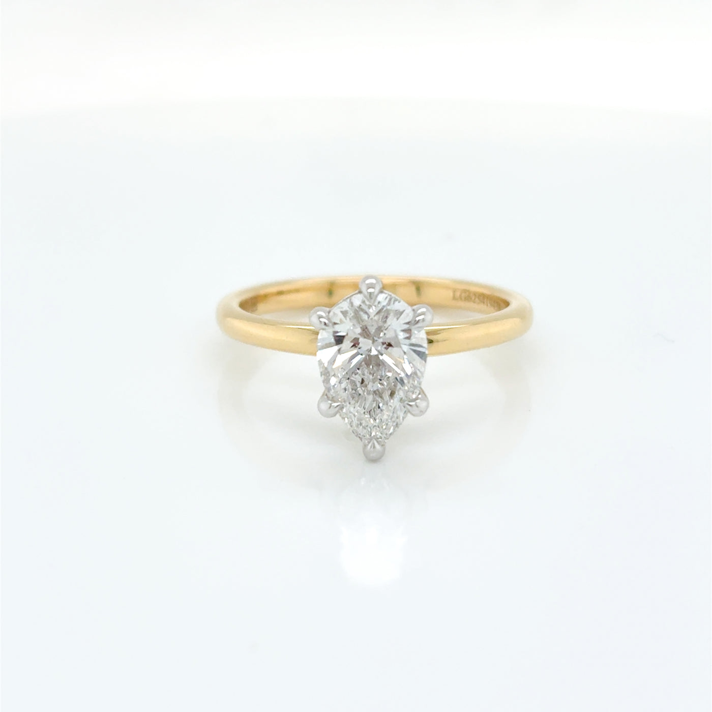 Pear Cut 1.51ct Lab Diamond Claw Set Solitaire Engagement Ring