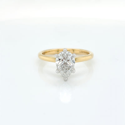 Pear Cut 1.51ct Lab Diamond Claw Set Solitaire Engagement Ring