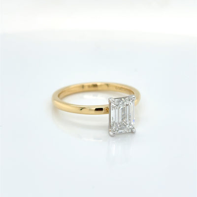 Emerald Cut 1.50ct Lab Diamond Claw Set Solitaire Engagement Ring