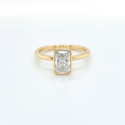 Radiant Cut 1.50ct Lab Diamond Bezel Set Solitaire Engagement Ring