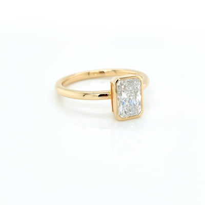 Radiant Cut 1.50ct Lab Diamond Bezel Set Solitaire Engagement Ring